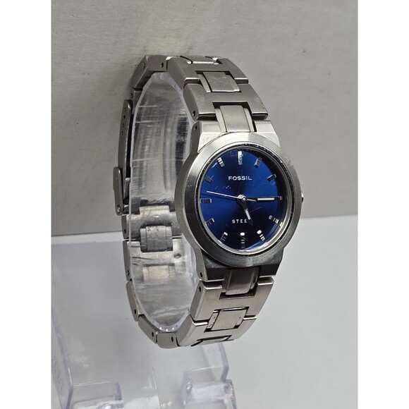 Fossil Steel FS2703 Womens Blue Dial Stainless Quartz Watch New Battery 50M WR main image 8